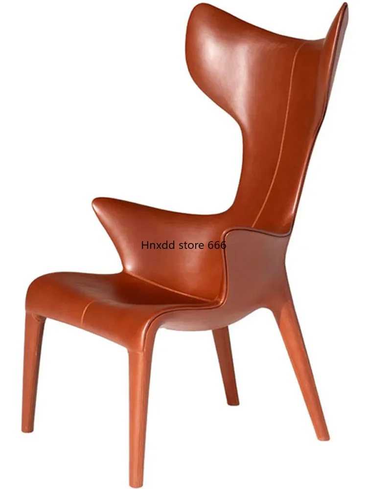 Armrest fashion single antler chair fiberglass art leather leisure chair