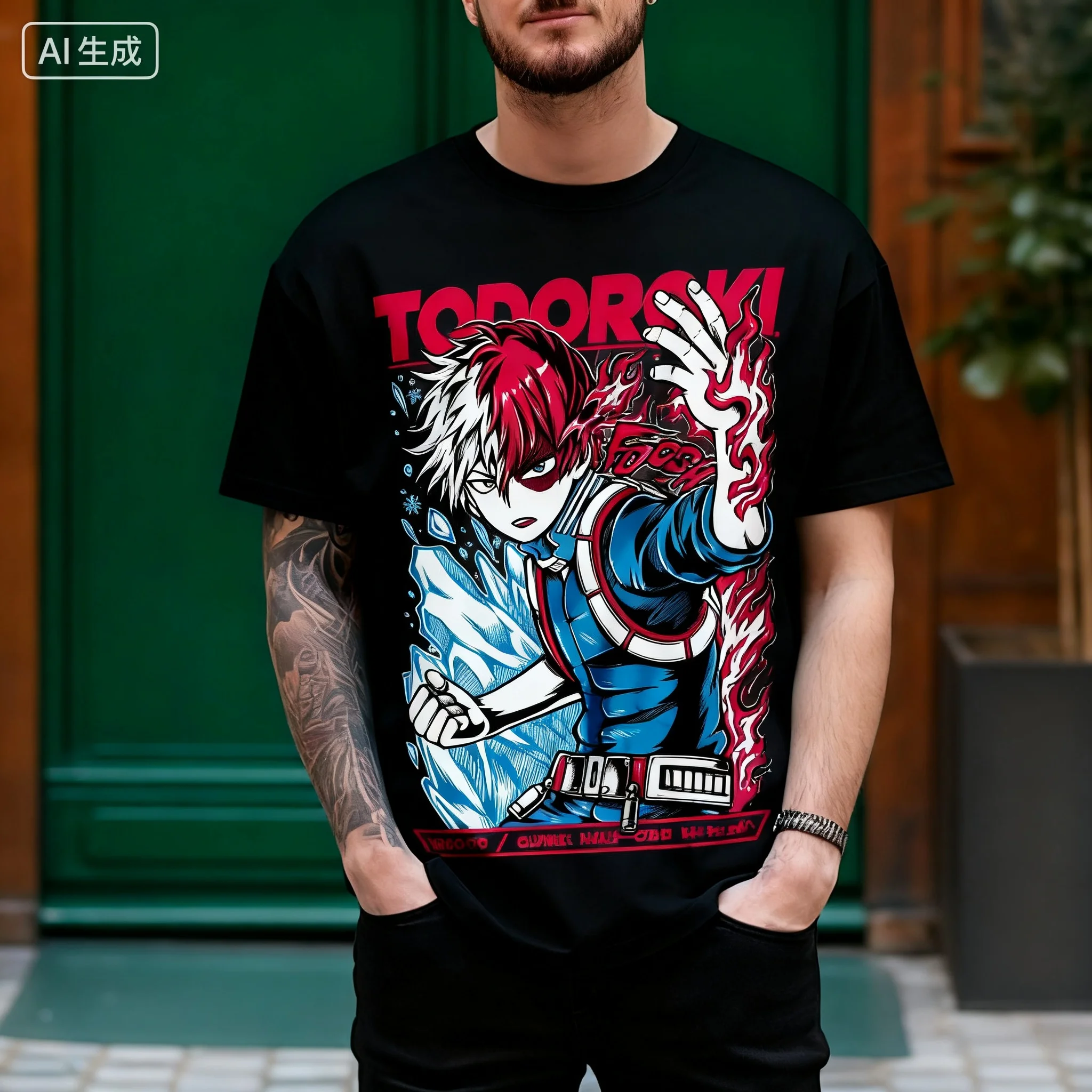 شوتو توداركي تي شيرت رجالي Boku No Hero Academia Dabi قميص كل مايت هدية قميص جرافيك تي شيرت المتضخم ملابس نسائية