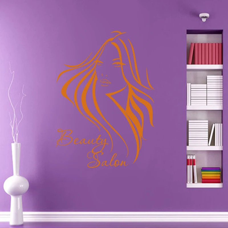 Hair Salon Wall Decal Beauty Salon Glass Sticker Vinyl  Decor Mural Hairdresser Glass Window