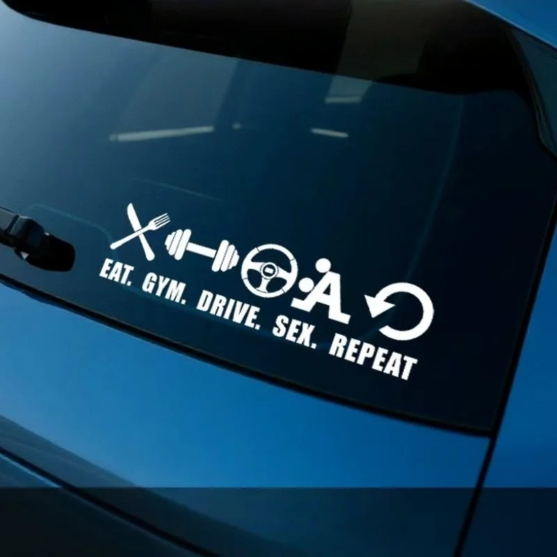 Daily life, dining, fitness, travel, personalized creative text, high-quality car stickers CCTV Sign Car Taxi Window