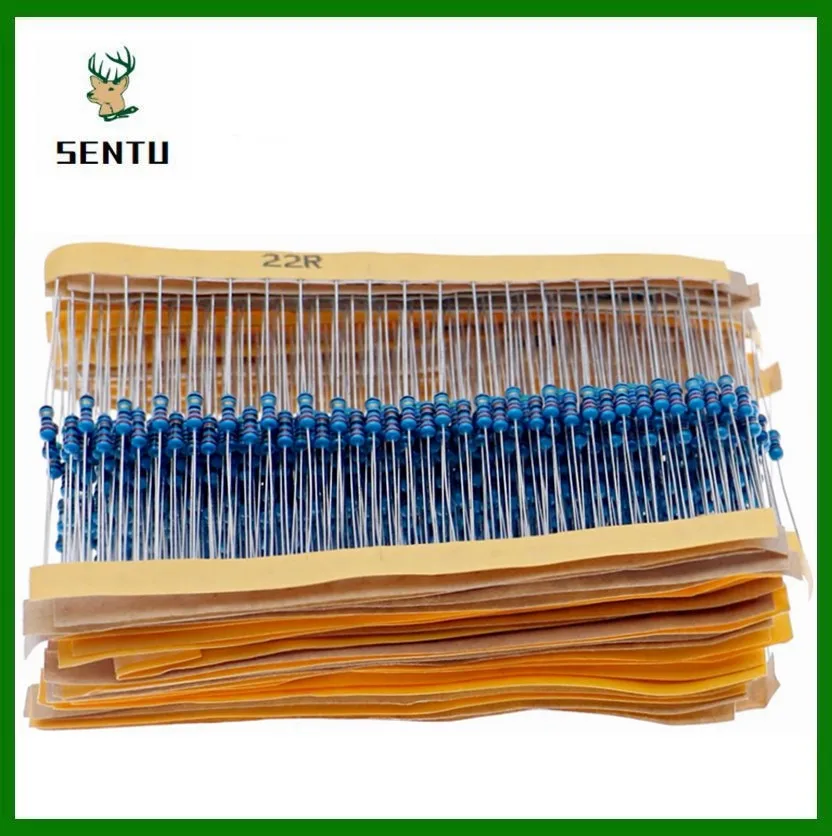 

TZT 100pcs 1/4W 1R~22M 1% Metal Film Resistor 100R 220R 1K 1.5K 2.2K 4.7K 10K 22K 47K 100K 100 220 1K5 2K2 4K7 Ohm Resistance