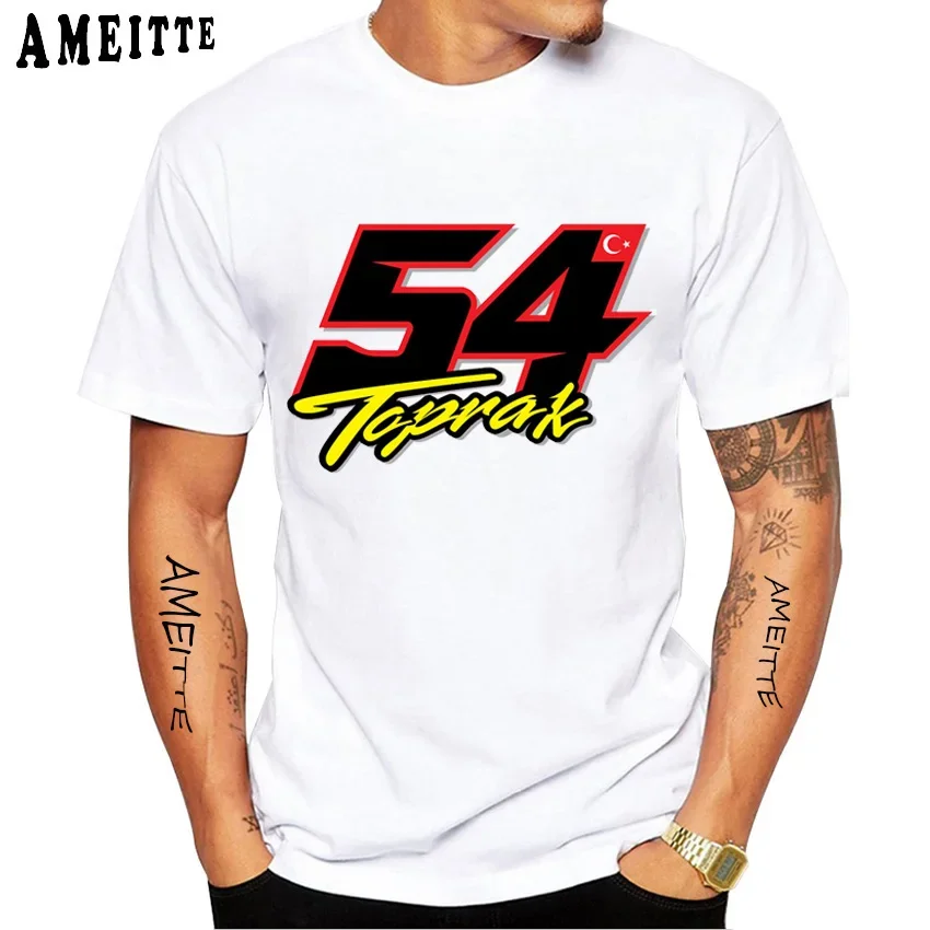 Toprak-razgatlioglu 54 gp Racing Fans Tシャツ、半袖、男の子アドベンチャースポーツカジュアルホワイトトップス、オートバイライダーTシャツ、新品