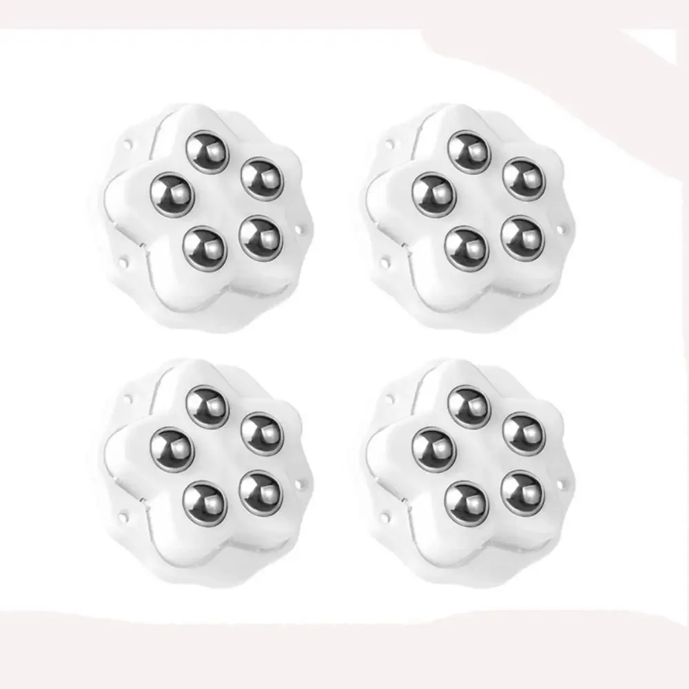 4Pcs Heavy Duty Self Adhesive Caster Wheels 5 Beads 360 Rotating High Load Bearing For Home Appliance Storage Box Daily Use