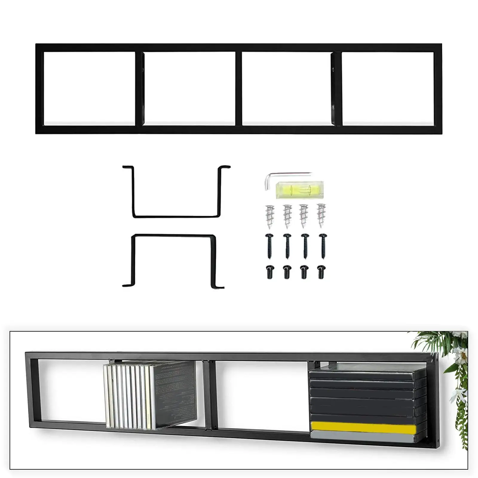 

CD DVD Display Rack Video Game Holder Album Display Display Holder Storage Wall Rack for Libraries Homes CDs DVDs Store Offices