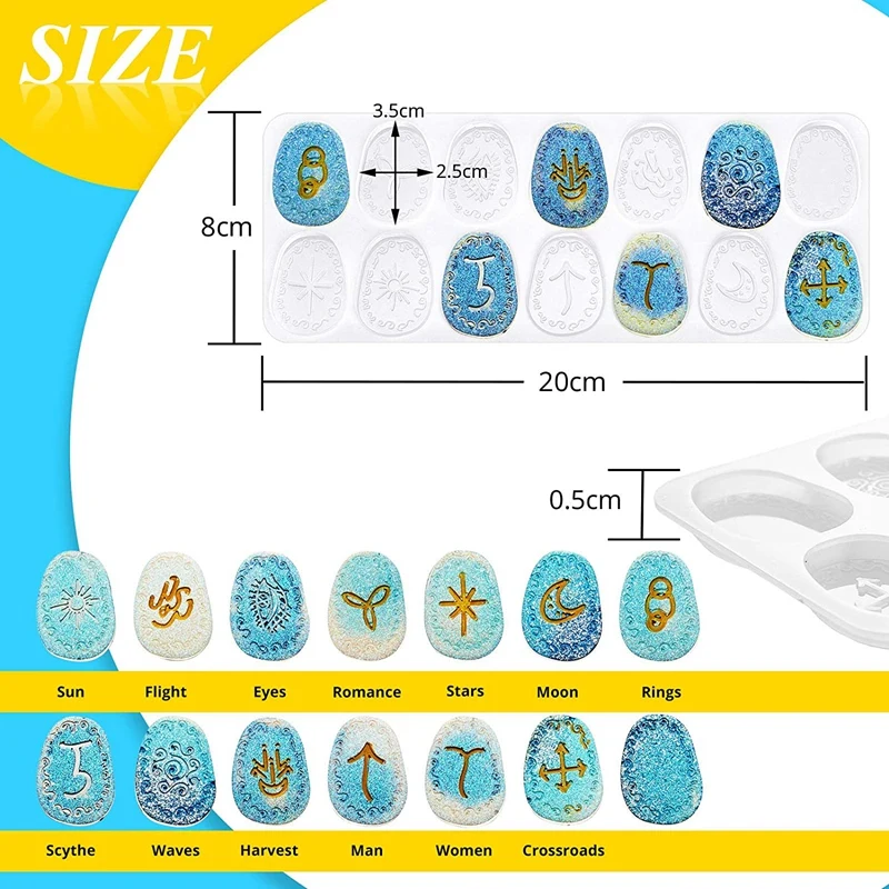 Witch Rune Resin Mold Symbol Rune Letter Silicone Mold DIY Symbol Word Resin Mold Epoxy Casting Resin Charm Mold 1 Pcs