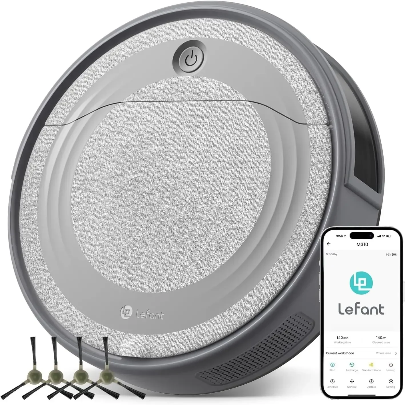 Lefant M310 Robot Vacuum Cleaner-4500Pa Powerful Suction, PreciSense Obstacle Avoidance, Slim, Quite, 160 Mins Self