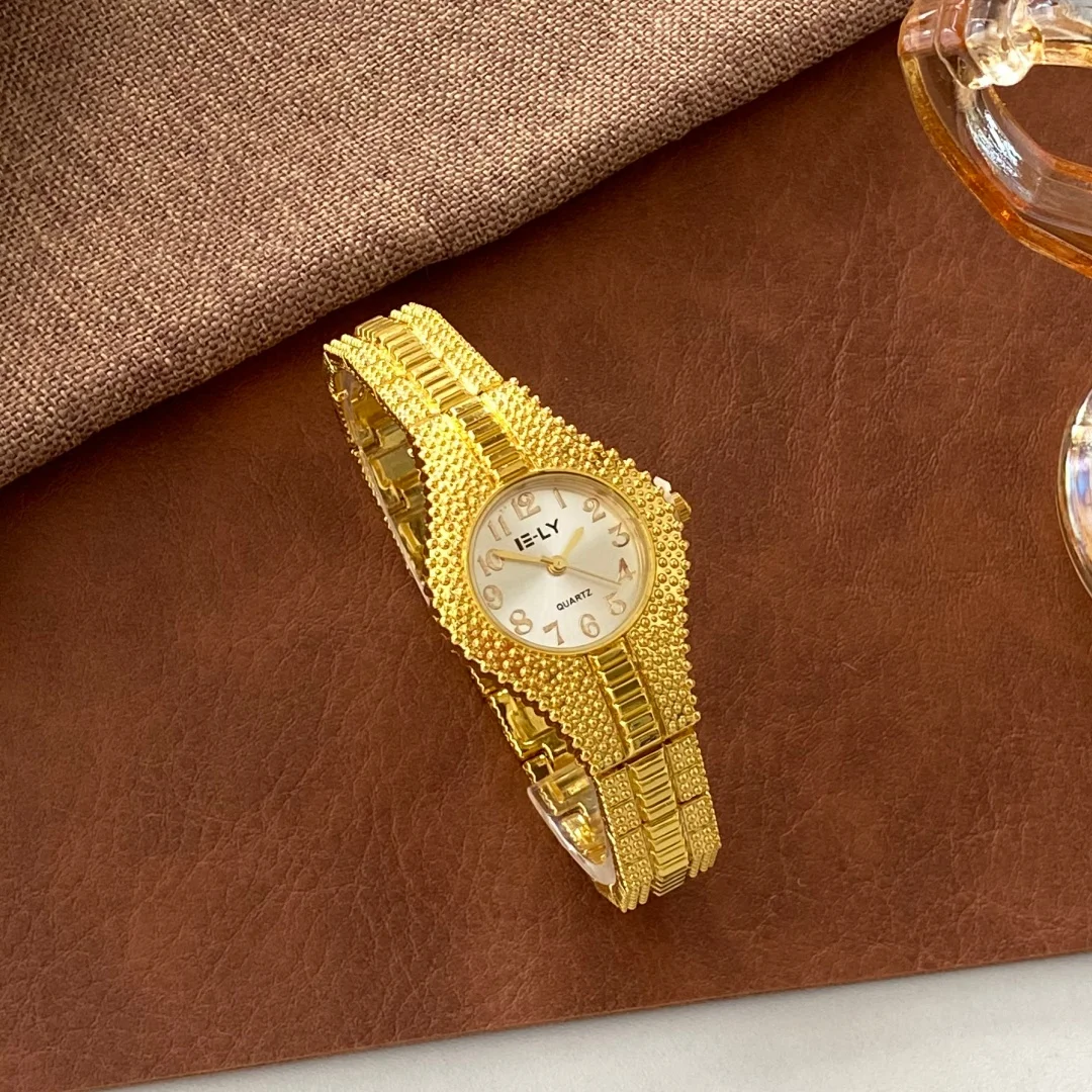 Женские часы, новые винтажные брендовые часы с ремешком из сплава, женские часы-браслет, элегантные золотые женские часы с круглым циферблатом, наручные часы Reloj Mujer
