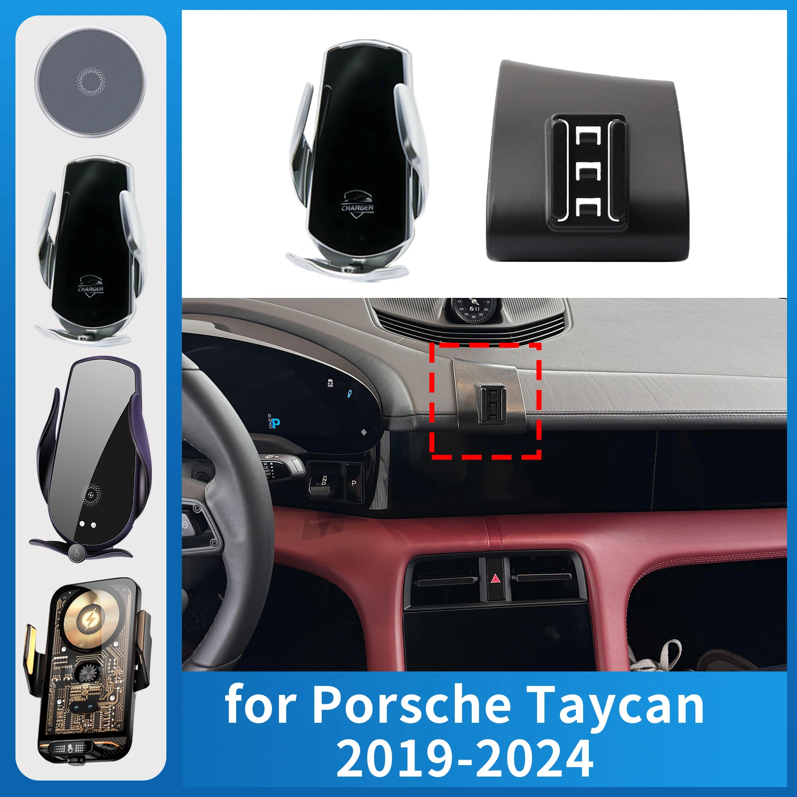 

Car Phone Holder Fit for Porsche Taycan 2019-2024 Charging GPS Bracket Navigation Stand Auto Accessories