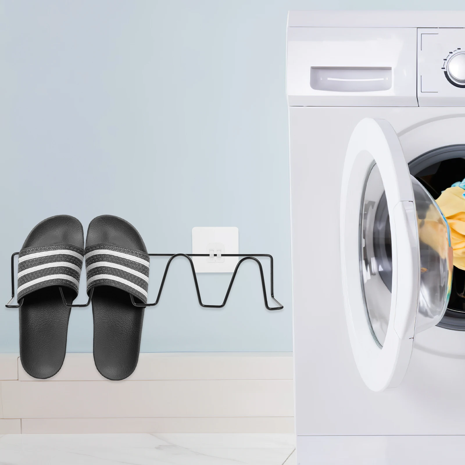 

Bathroom Storage Wall Mounted Shoe Rack Shelf Slippers Hanging Holders for Home