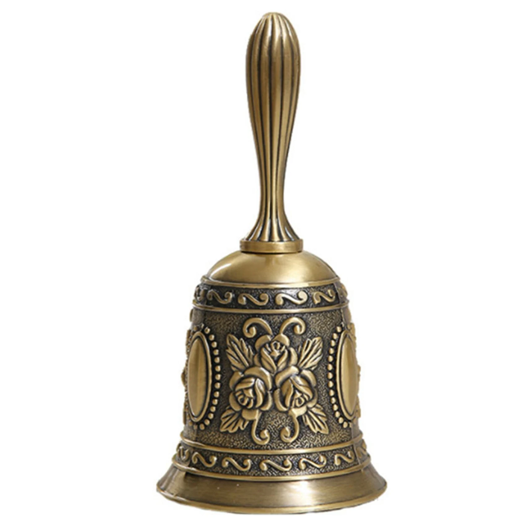 ABUE-2X Antique Hand Bell Call Bell Multi-Purpose Bells For Wedding Bells Temple Bell School Bell For Toddlers Bronze