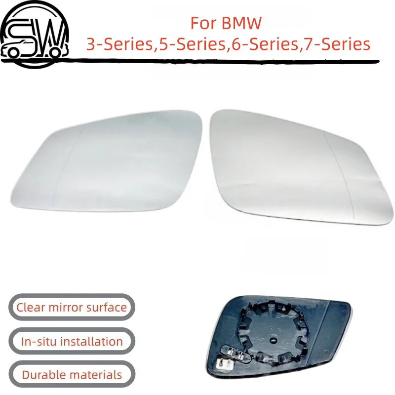 For BMW 3‑Series,5‑Series,6‑Series,7‑Series Rearview Mirror Glass 4‑Pin With Harness And Heating.