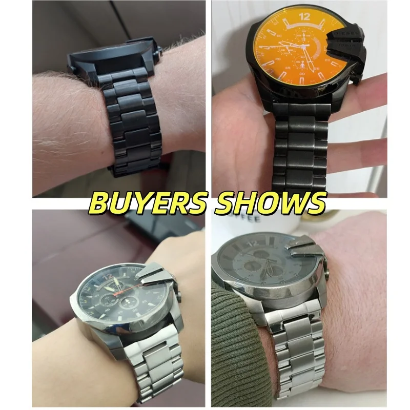 26mm Stainless Steel watch strap For Diesel DZ4318 DZ4323 DZ4283 DZ4309 watchband folding buckle Bracelet Wristband Accessories