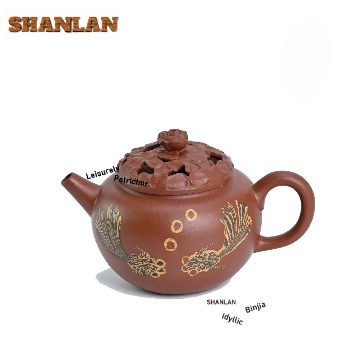 

150 мл классические чайники из фиолетовой глины Исин ручной работы Fish Love глина с полой крышкой горшок с необработанной рудой Чжу грязевой чайник Чайник Чайный сервиз Zisha