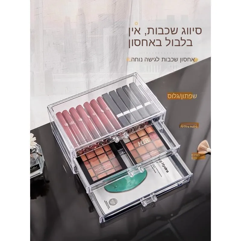 Transparent Drawer Style Cosmetic Storage Box Mask Organizer Plastic Home Storage Solution for Beauty Products And Accessories