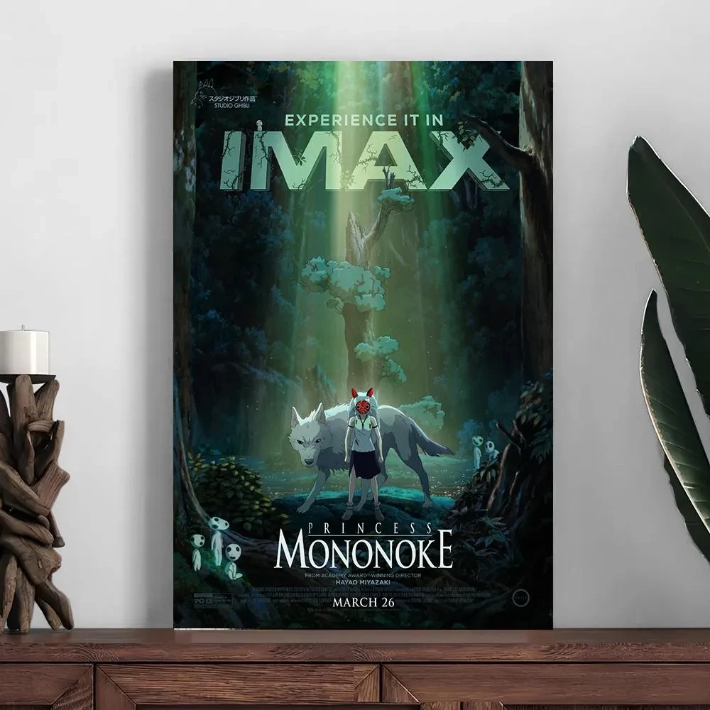 P-Princess M-Mononoke قماش اللوحة طباعة ملصق الرسوم المتحركة فيلم جدار الفن الديكور لغرفة المعيشة غرفة نوم