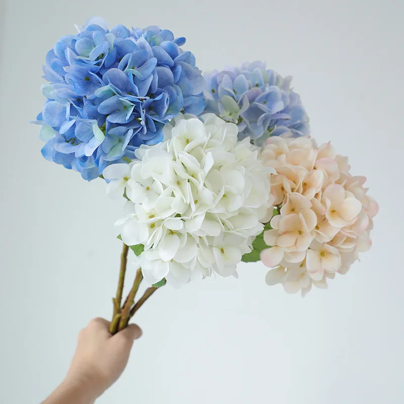 

48cm Mini Hydrangea Artificial Flower Single Branch Hydrangea Decoration Wedding Hand Bouquet Rose Wall Fake Flower Home Decor