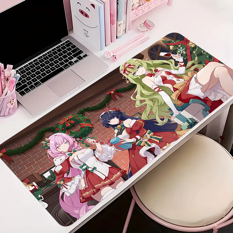 

Office PC Gamer HD Mouse Pad Gaming Accessories Keyboard Mat Cartoon Anime Anti-slip Mousepad H-honkai Impact 3 Rubber Desk Mat