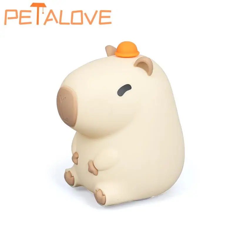 Lampe en silicone capybara pour bébé, veilleuse animale populaire, sommeil nocturne calme, beurre de guérison, décoration chaude et douce, contrôle des robinets