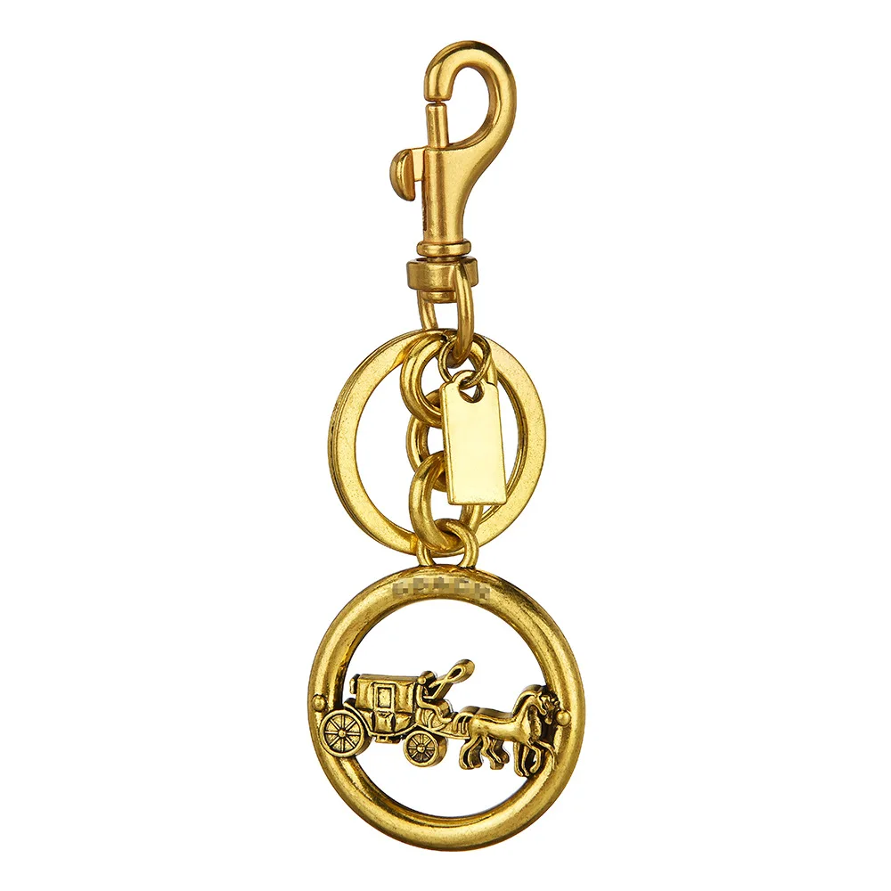 

Vintage Metal Hollow Carriage Keychain, Classic Retro Bag Hanging Charm Fashion Trendy Bag Accessories for Gift