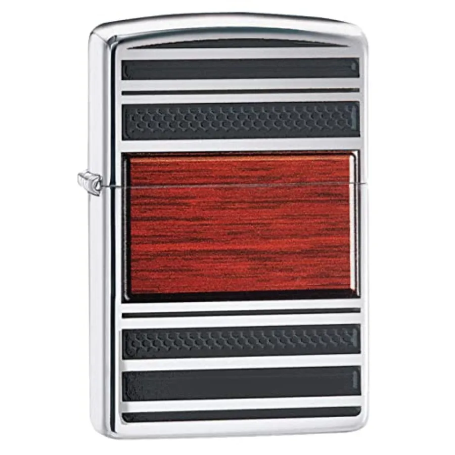 

Wood Grain High Polish Chrome Pipe Pocket Lighter