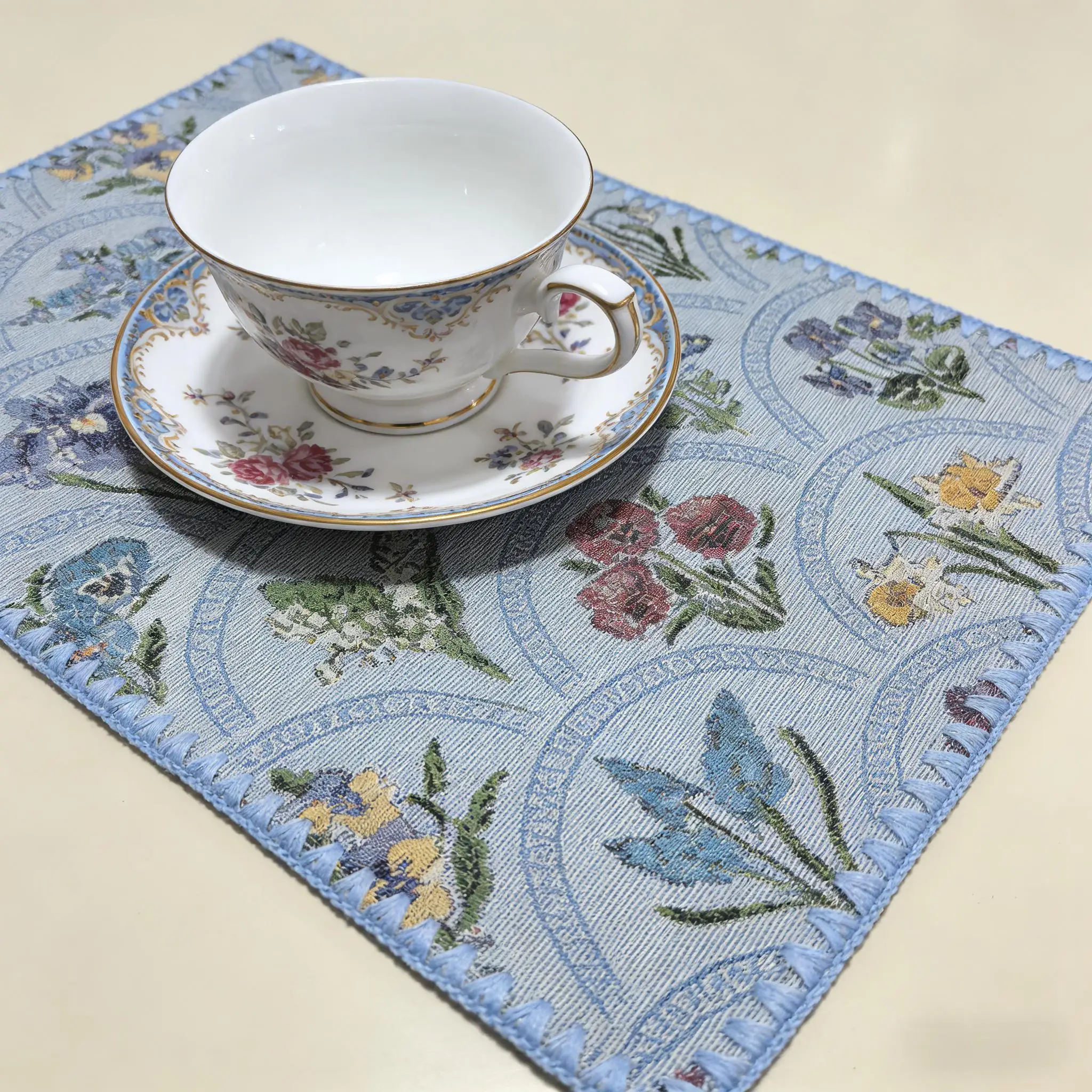 Farmhouse Style Reusable Placemats for Dining Table Cotton Linen Placemats for Kitchen Tabletop Cotton Table mats 12 x 18 Inch