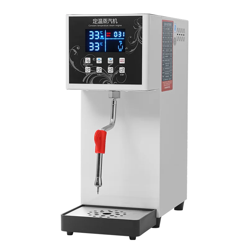220V Single-Head Steam Temperature Milk Foam Machine 12L 2.5KW Commercial Automatic Hot Beverage Heating Milk Foam Steam Machine