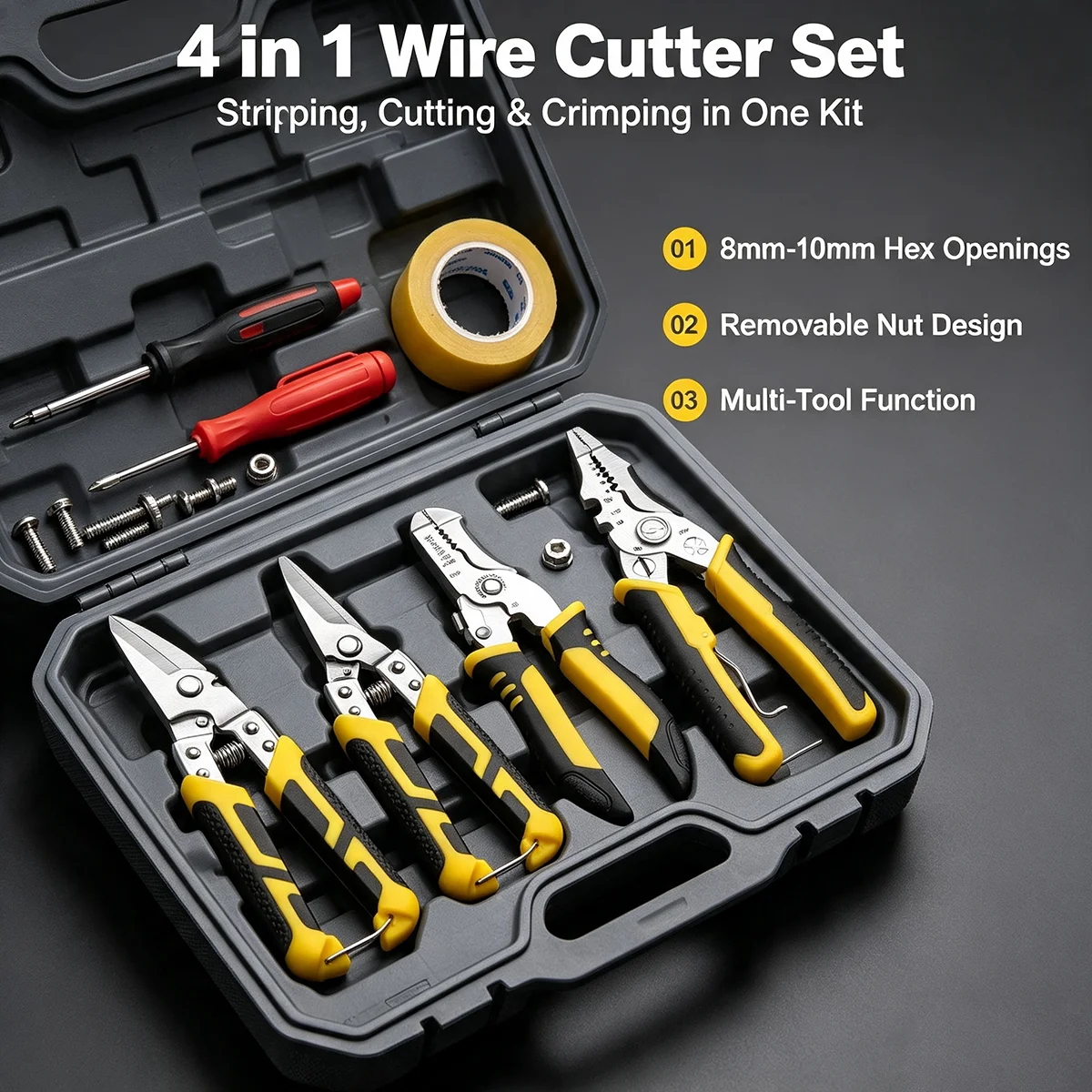 TUPI Industrial Aviation Snips Stainless Steel Cutter With Safety Lock, Metal Shears For Sheet Metal/Plant Equipment Maintenance