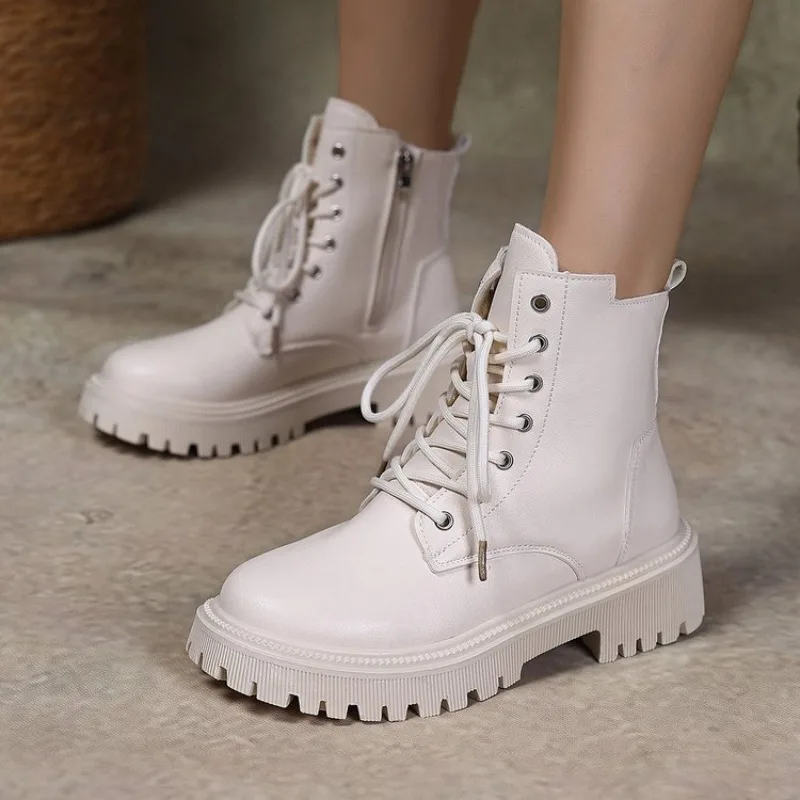 

Women's Snow Boots Fashion Lace Ankle Boots Luxury Designer Platform Boots for Woman Comfort Keep Warm Winter Shoes Botas Mujer