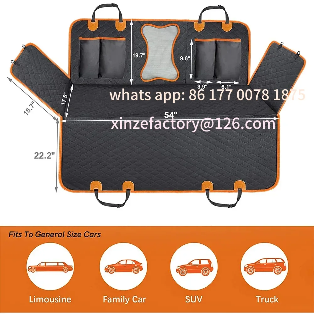 Customizable Dog Car Seat Cover Waterproof Pet Travel Dog Carrier Hammock Car Rear Back Seat Protector Mat Safety