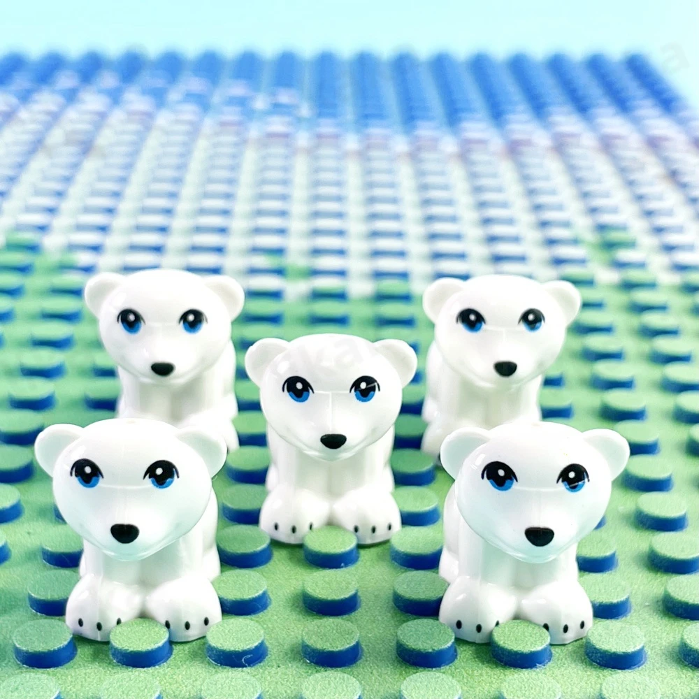 5PCS Dolphins Sea Lion White Bear Mini Building Blocks Animals Model Blocks DIY Toys Compatible Classic Bricks Toys for Kids