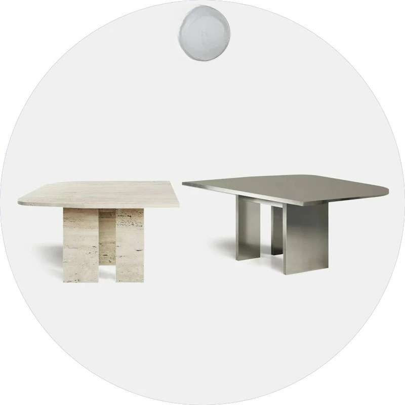 Customizable stone coffee table combination minimalist retractable low table