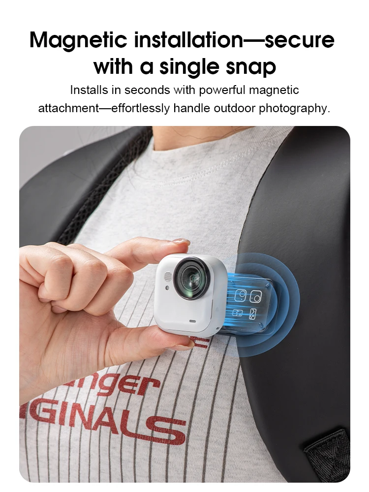 Pivot Clip Angle Quick Release Hat Mount Adapter, Go Ultra Magnetischer Rucksackhalterungsständer für Insta360 Go Ultra Zubehör – Detail 6