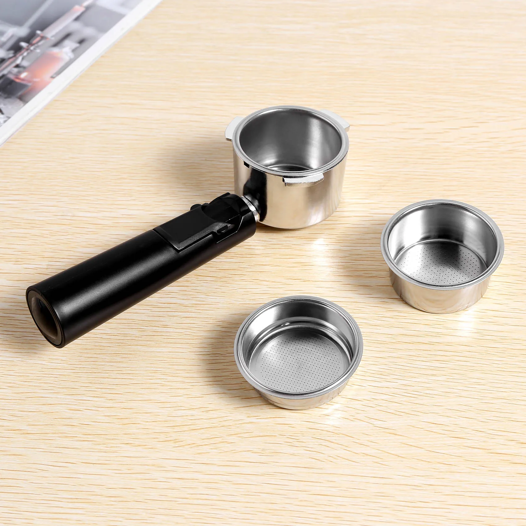 B59B-51Mm Bottomless Filter Coffee Machine Accessories Domestic Coffee Machine Accessories Bracket Handle Hollow Handle