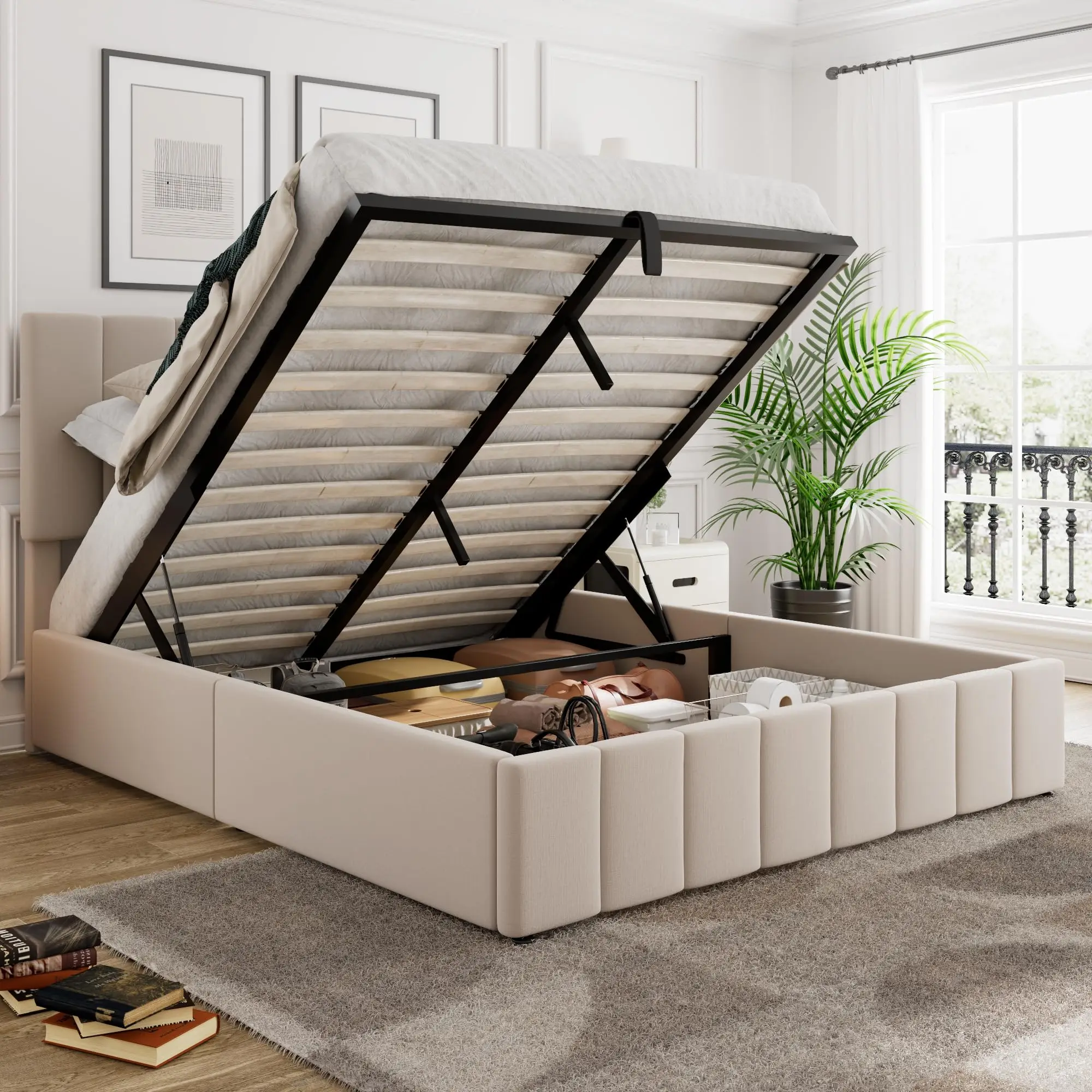 เตียงแพลตฟอร์มเก็บของแบบยกด้วย - Gas Lift Storage Bed Hydraulic บทวิจารณ์และราคา