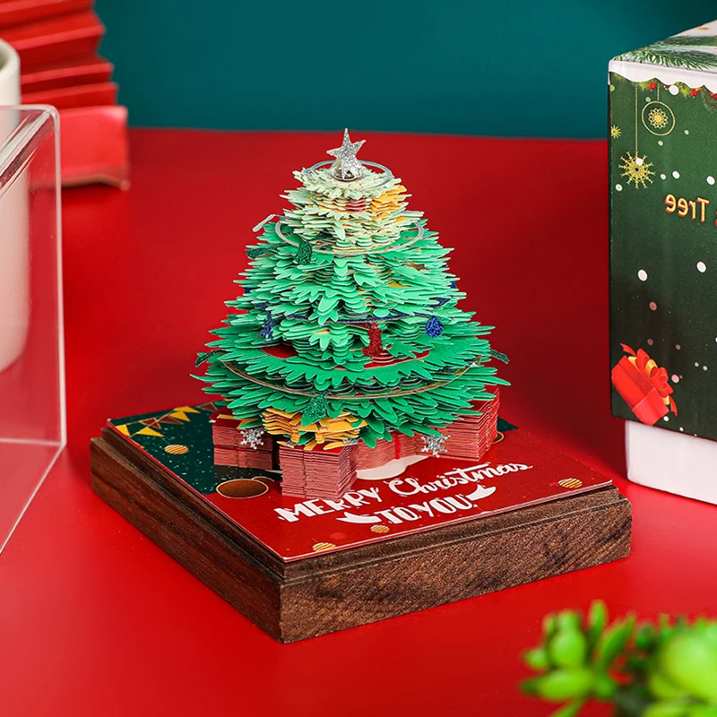 

3D Christmas Tree Calendar Memo Pad 2026 Calendar Tear Away Paper Carving Art DIY Sticky Note Desktop Decor For New Year Gifts