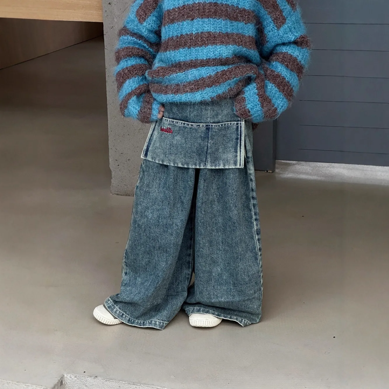 

2025 Autumn New Style Boys Jeans Small and Medium-sized Children Fashion Korean Version Trousers Embroidered Boutique Clothing