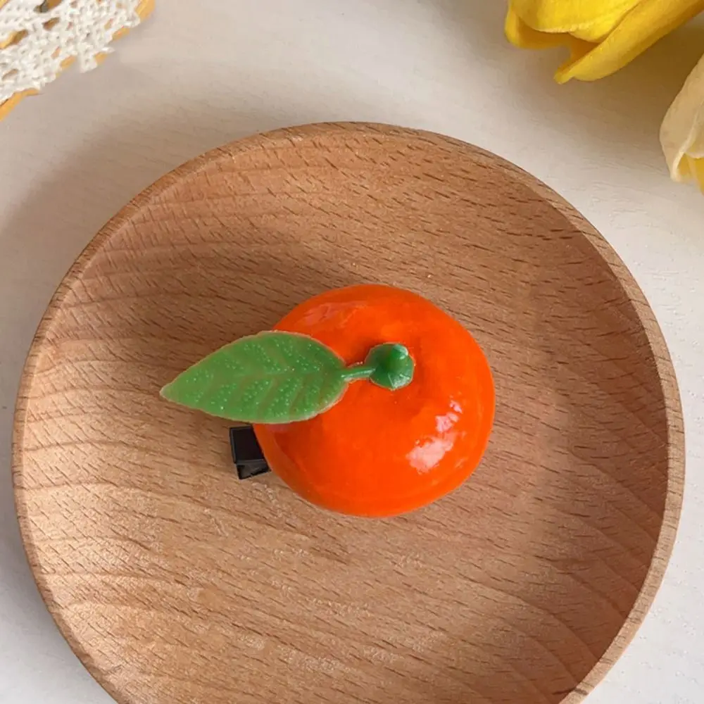 Lovely Cherry Simulation Fruit Hairpin Lemon Fake Food Cute Hair Clip Cartoon Child Duckbill Clip Daily