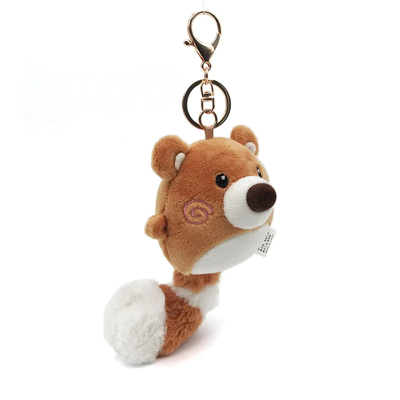 15CM 1 pz cartone animato orsetto dalla coda strana bambola di pezza portachiavi carino piccolo animale peluche ciondolo borsa da scuola zaino decorazione regalo