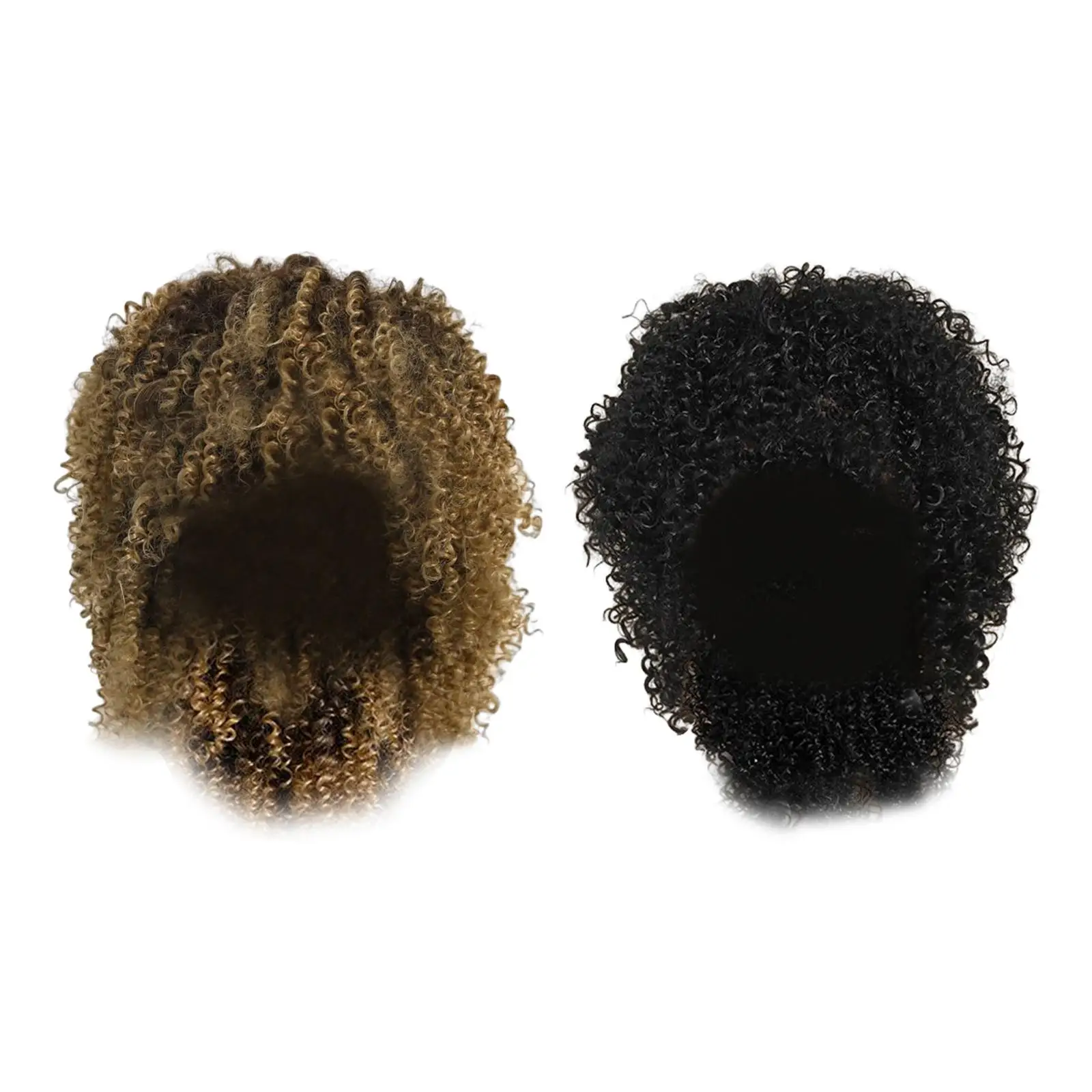 Afro Curly Wigs Heat Resistant Full Wigs with Bangs for Daily Wedding Work