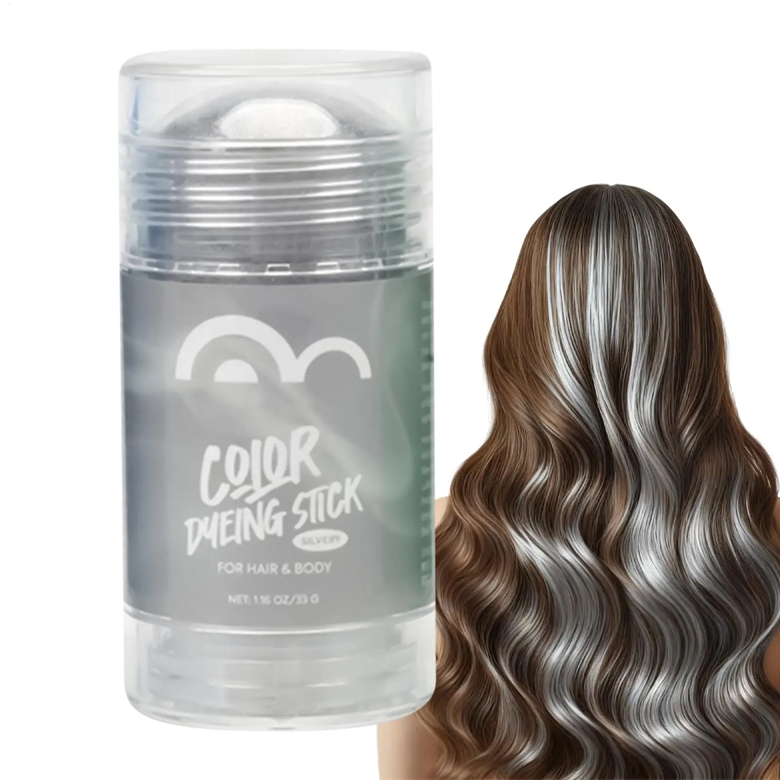 silver/pinkkblue/grey Temporary Washable Hair Color Stick Hair Dye Comb  Halloween One-Time Hair Dye Stick Hair Colour Wax