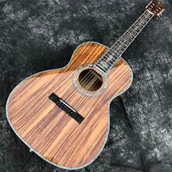 All Koa Wood 39 Inches ooo Type Acoustic Guitar Abalone Inlays Ebony Fingerboard Electric Guitar