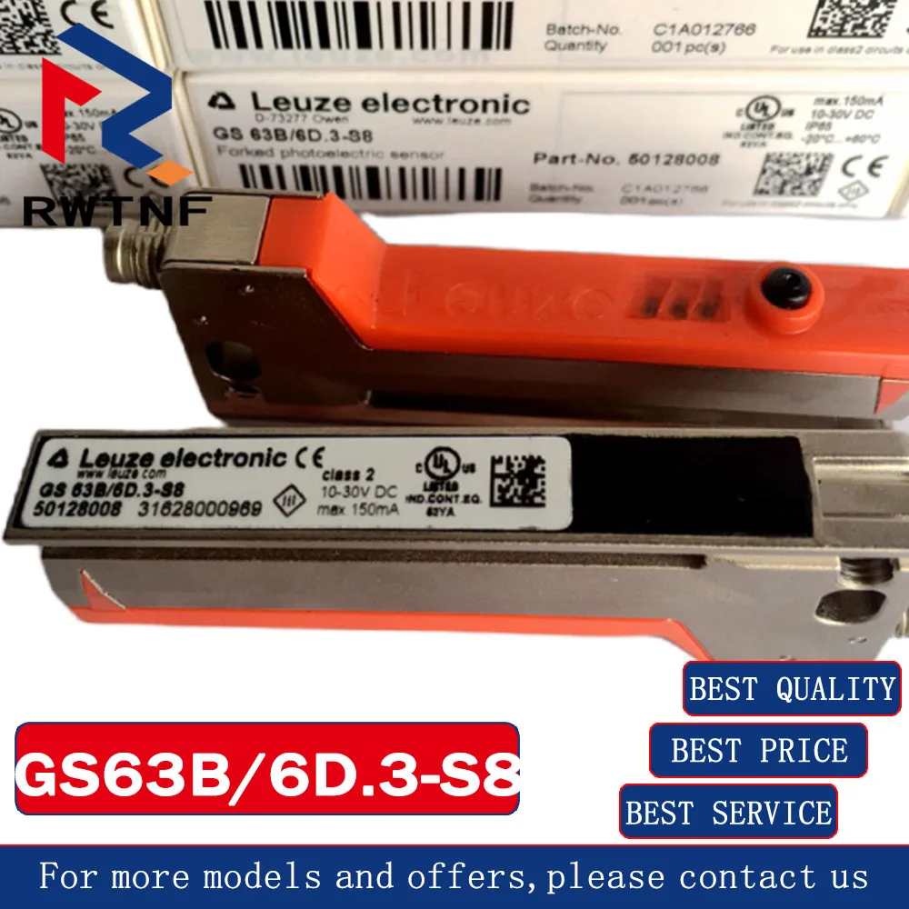 Brand New Genuine GS63B/6D.3-S8 Leuze Non-transparent label detection sensor