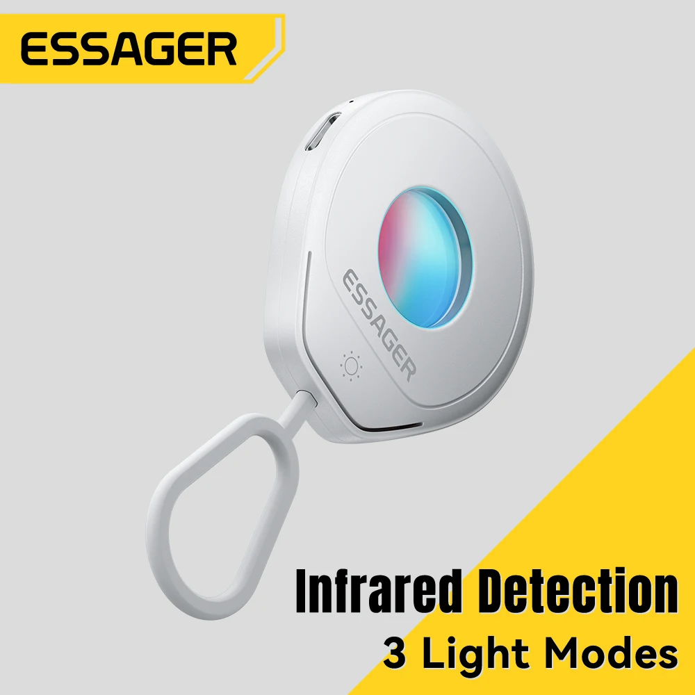Essager Infrared Camera Detector Anti-Peeping Detector for Security Protection Mini Camera Lens Detect Gadget with 3 Light Modes