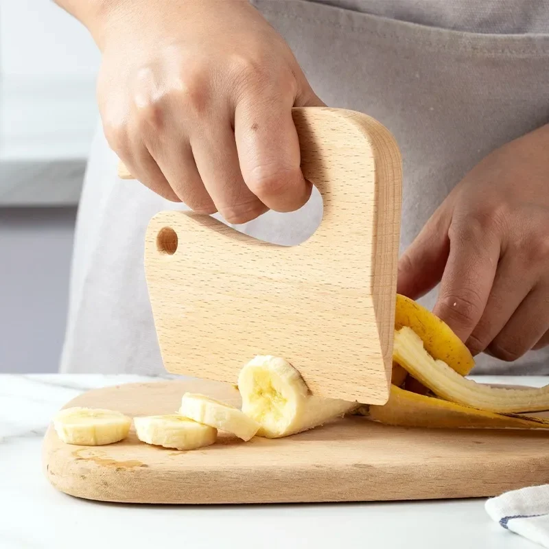 Safe Kitchen Cutting Toy Kids Wooden Cooking Cutter Fish-Shaped Children'S Kitchen Tools Cute Vegetables Fruits Knife Safety