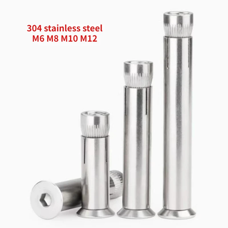 5/10/20pcs 304 Stainless Steel Built-in Expansion Screw with Countersunk Hexagonal Expansion Bolt M6 M8 M10 M12