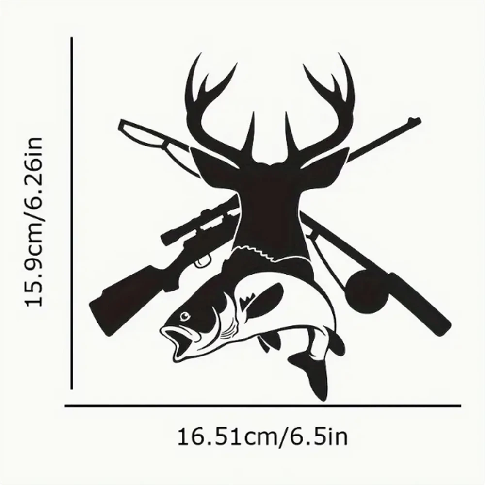 Hunting Deer Head Fishing Car Sticker For Laptop Wall Window Sticker For Car