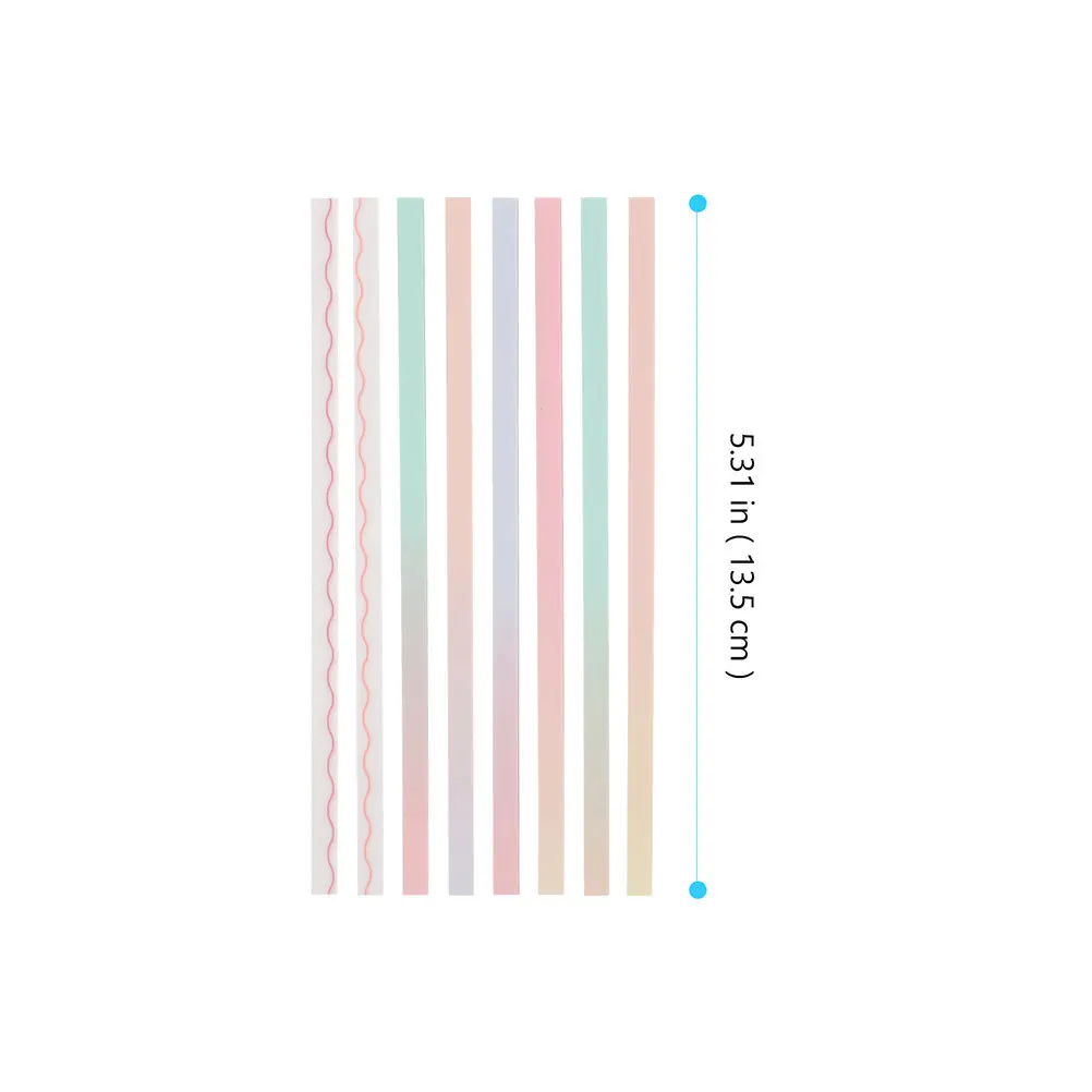 2 세트 롱 바 스티키 스트립 재사용 가능한 인덱스 탭 노트북 책 잡지 페이지 마커 독서 정리 도구 사무용품