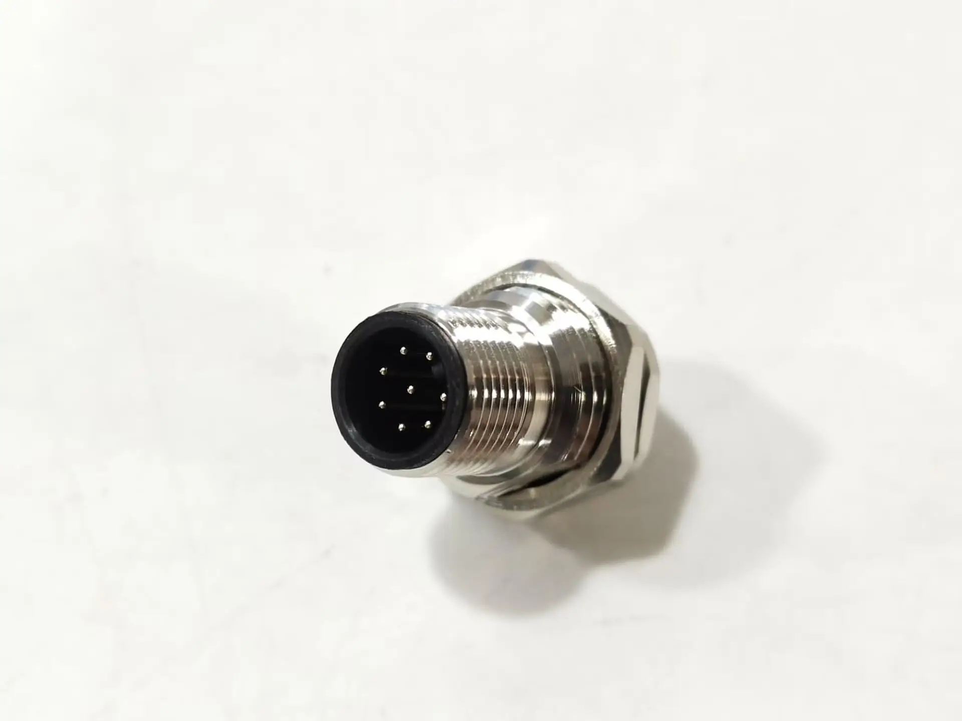 100Pcs M12 A Code 8Pin Male Straight Panel Mount Connector Waterproof PCB Receptacle Thread Lock Anti-Vibration Non-Shield