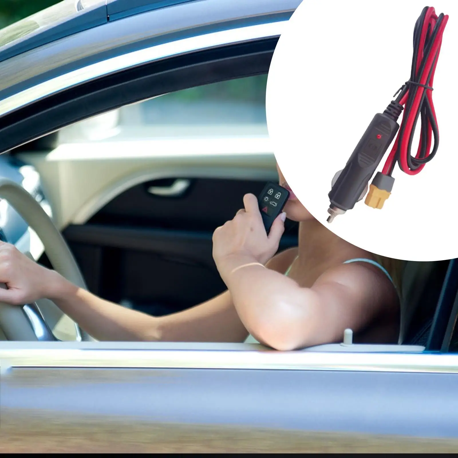 Car Cigarette Lighter Extension Cable Adapter Heat Resistant Copper Wire Charging Cord for Outdoor Activities
