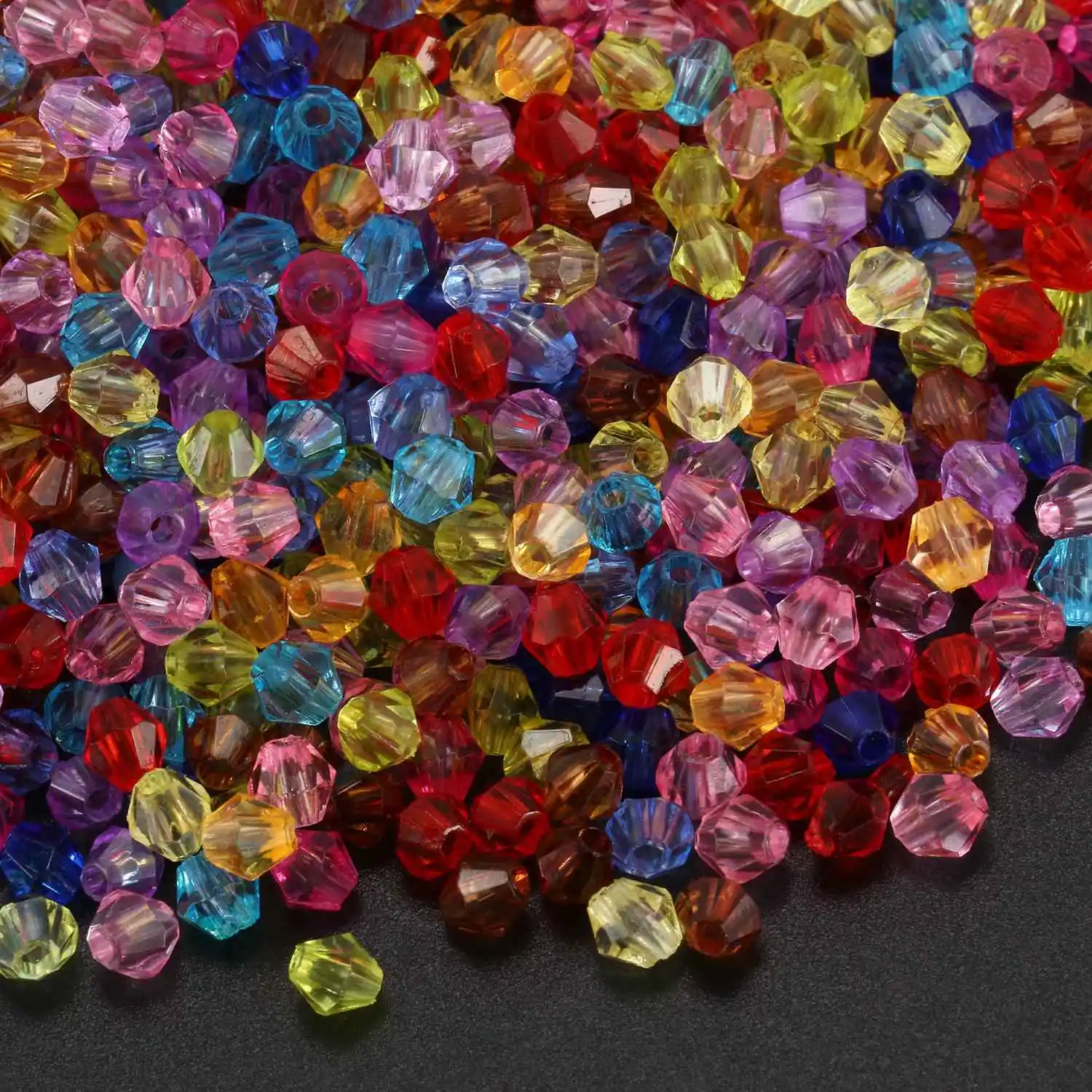 FZFZ 2000 혼합 바이콘 아크릴 작은 스페이서 비즈 4x4mm